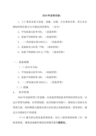 设备保障简要概述