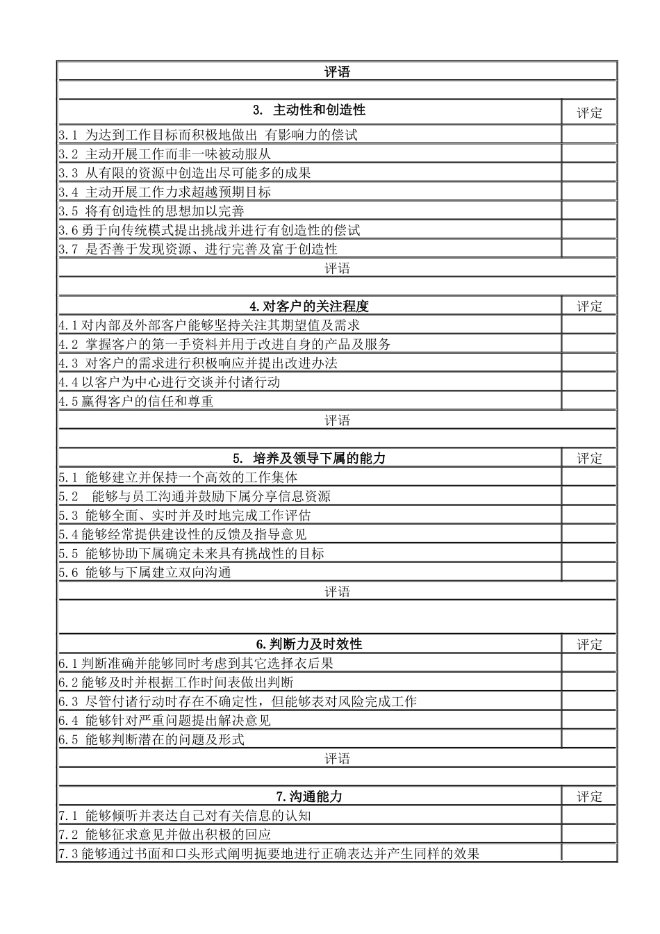 绩效考核综合能力考核表_第2页