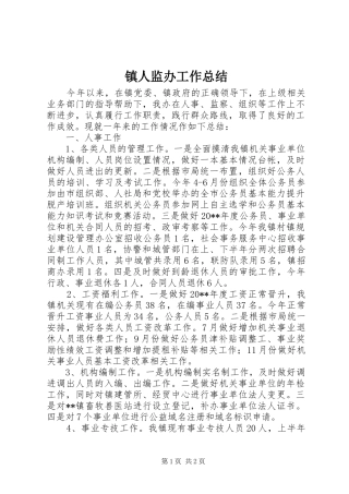 镇人监办工作总结
