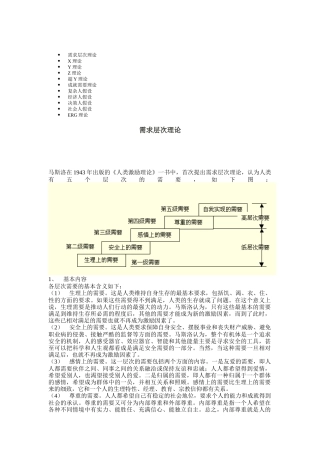 激励理论基础知识