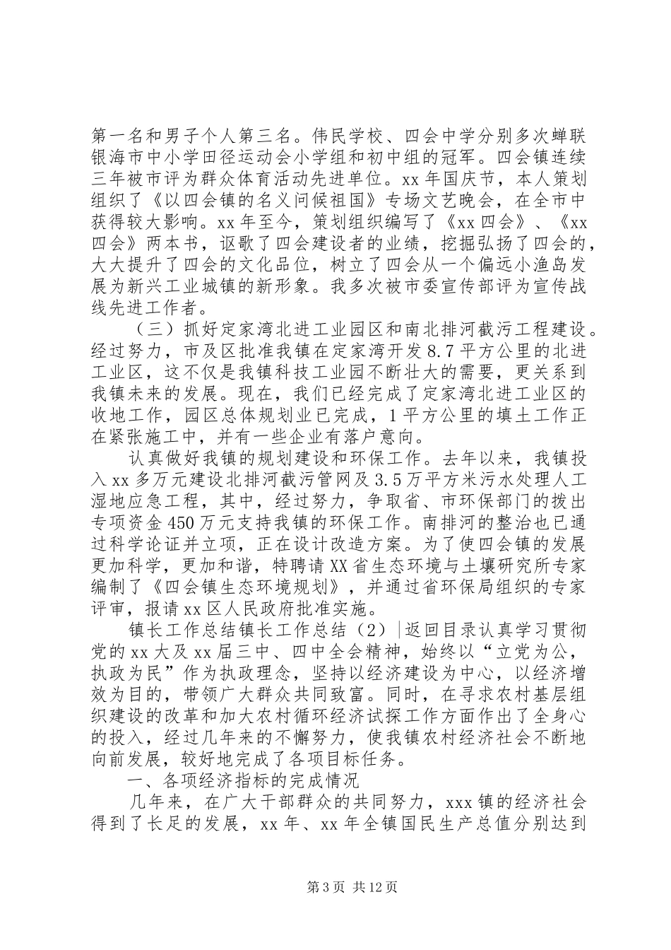 镇长工作总结4篇_第3页