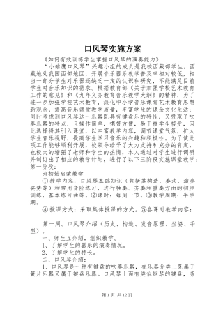 口风琴实施方案