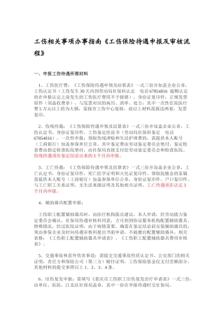 工伤相关事项办事指南《工伤保险待遇申报及审核流程》