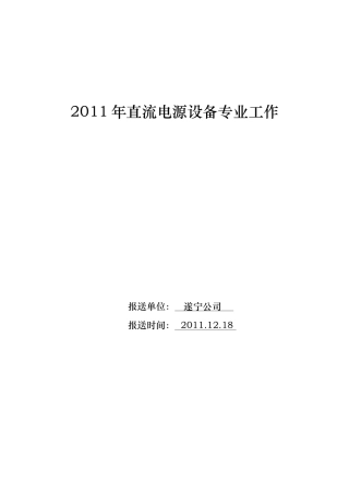XXXX年直流电源设备专业总结