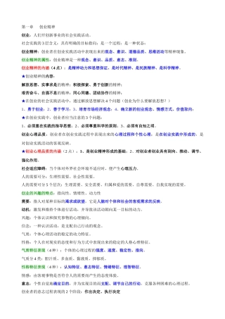 江苏自考创创业基础与实务重点