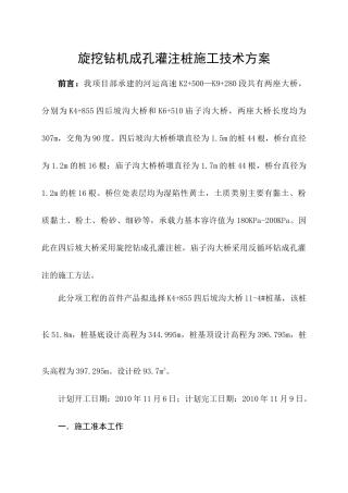 旋挖桩施工技术方案