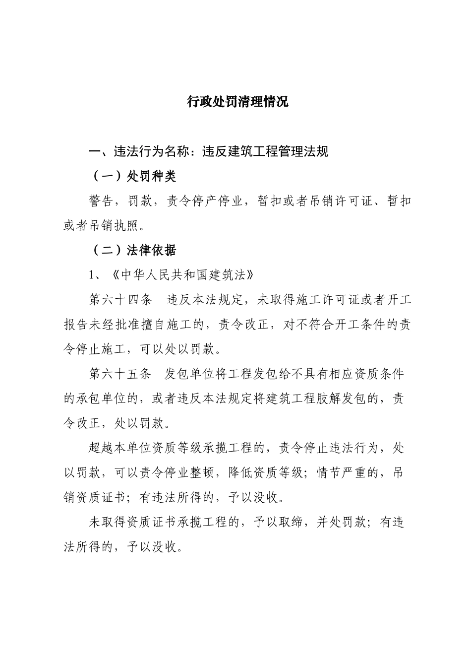 行政处罚清理情况-重庆市人民政府_第1页