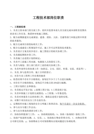 工程部岗位职责ZF