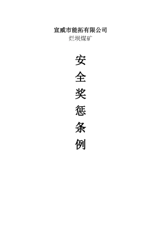某煤矿安全生产管理奖惩实施细则