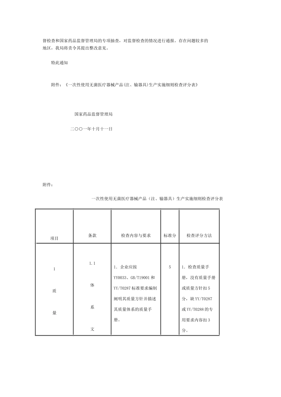 一次性使用无菌医疗器械产品(注、输器具)生产实施细则检查评分表_第2页