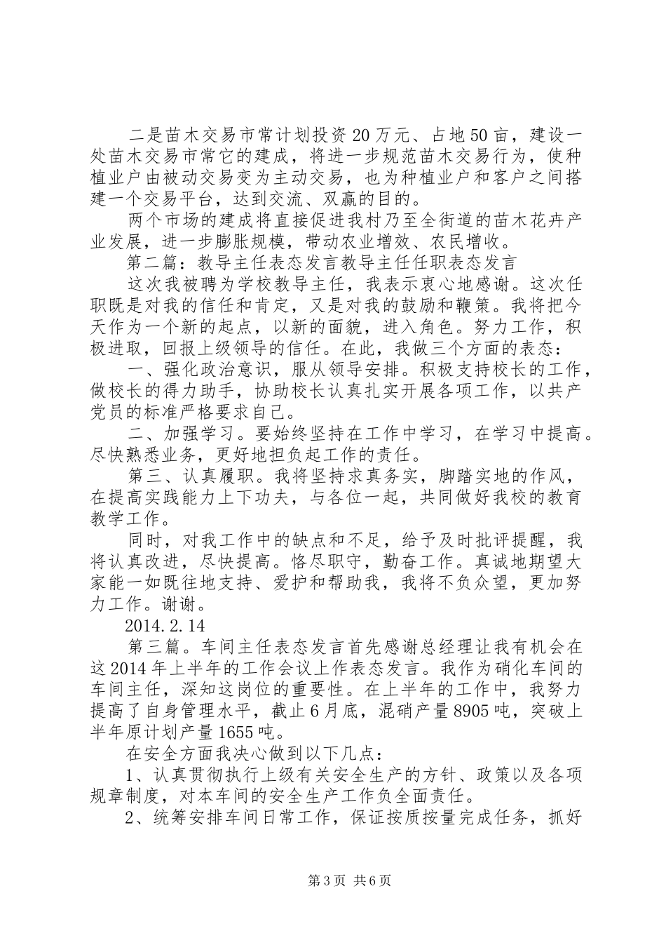 村主任表态发言稿(精选多篇)_第3页