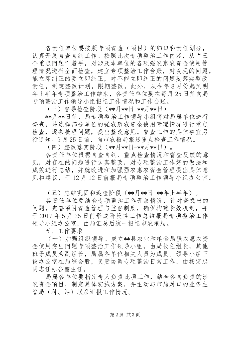强农惠农资金使用问题专项整治方案_第2页