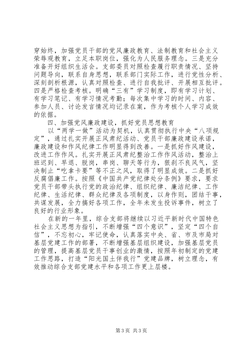 综合支部各项党建工作总结_第3页
