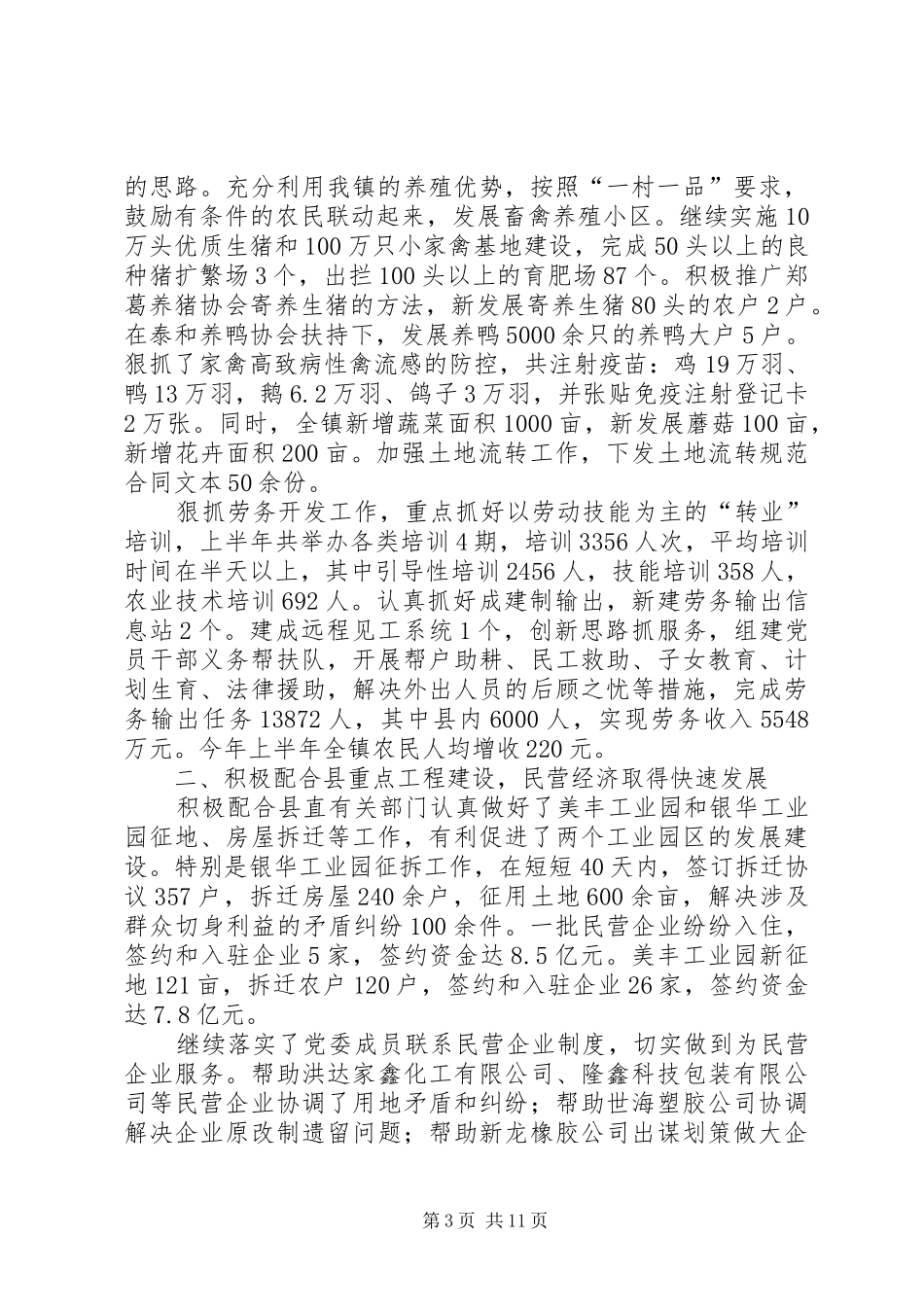 镇政府上半年工作总结_第3页