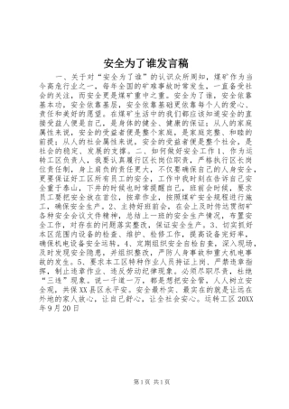 安全为了谁发言