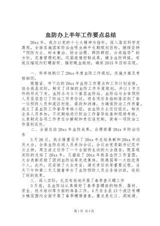 血防办上半年工作要点总结