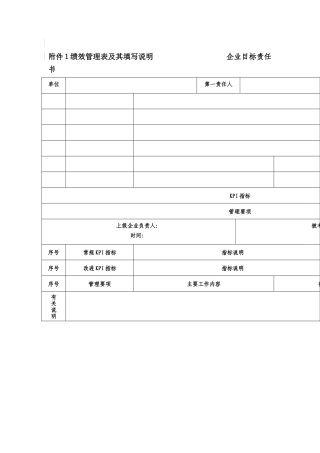 绩效管理表及其填写说明