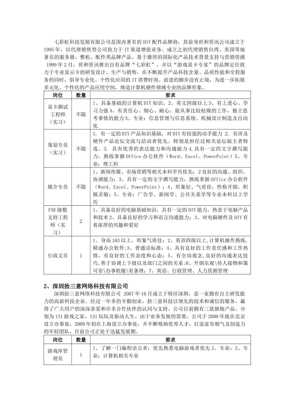 公司简介及岗位信息_第2页