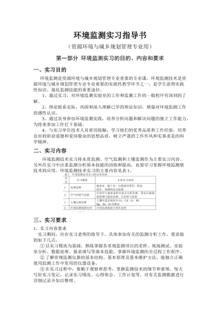 环境监测实习指导书