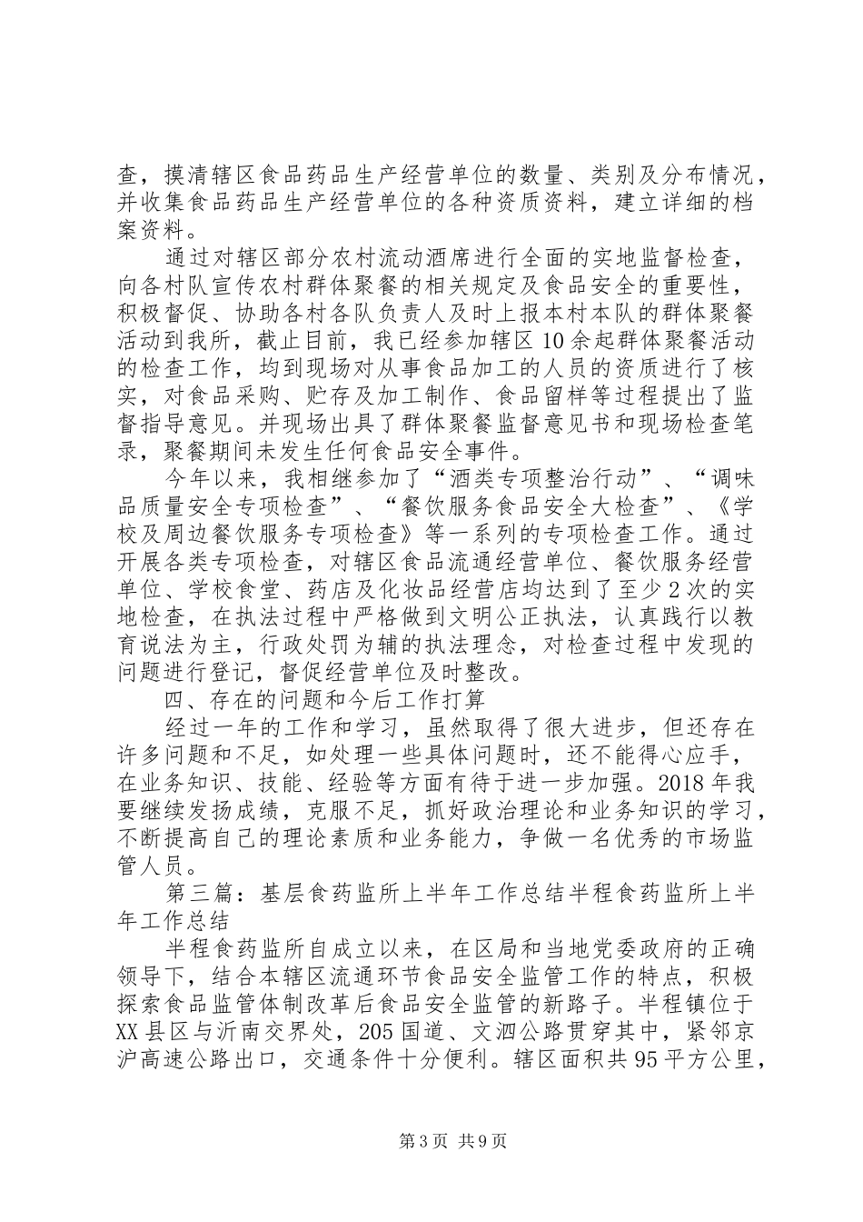食药所工作总结5篇_第3页