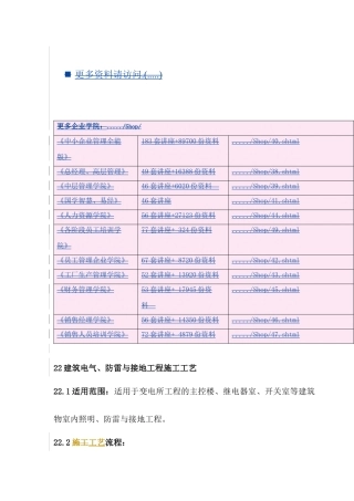 建筑电气、防雷与接地工程施工工艺流程
