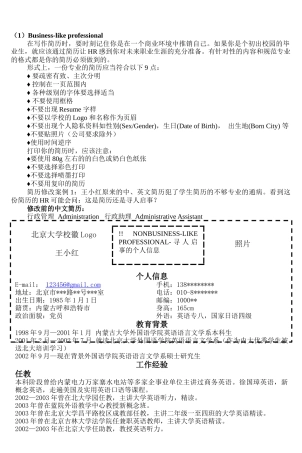 简历修改法则-含简历模板