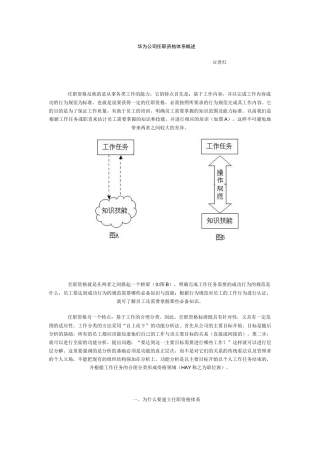华为公司任职资格体系概述
