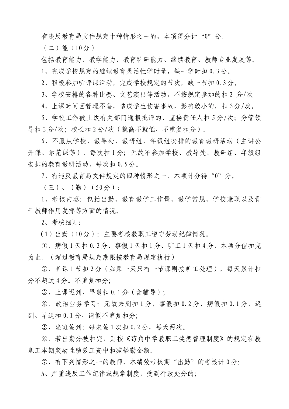 苟角中学奖励性绩效工资考核细则(讨论稿)_第2页