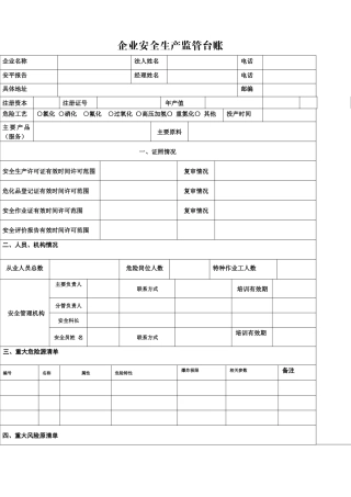 企业安全生产台账1