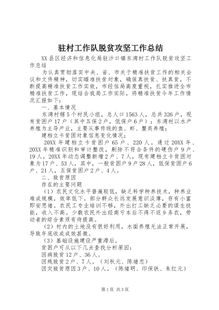 驻村工作队脱贫攻坚工作总结