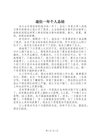 退伍一年个人总结