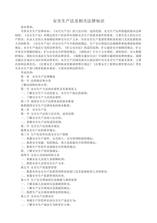 安全生产法及相关法律知识(注册安全工程师专用)