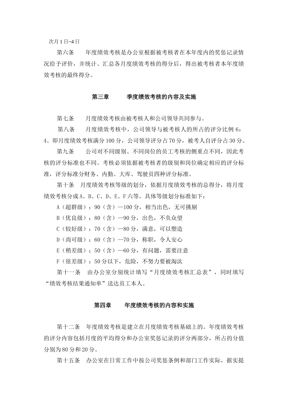 公司办公员工绩效考核办法_第2页