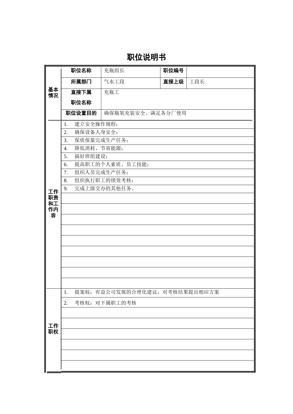 充瓶组长职位说明书_第1页
