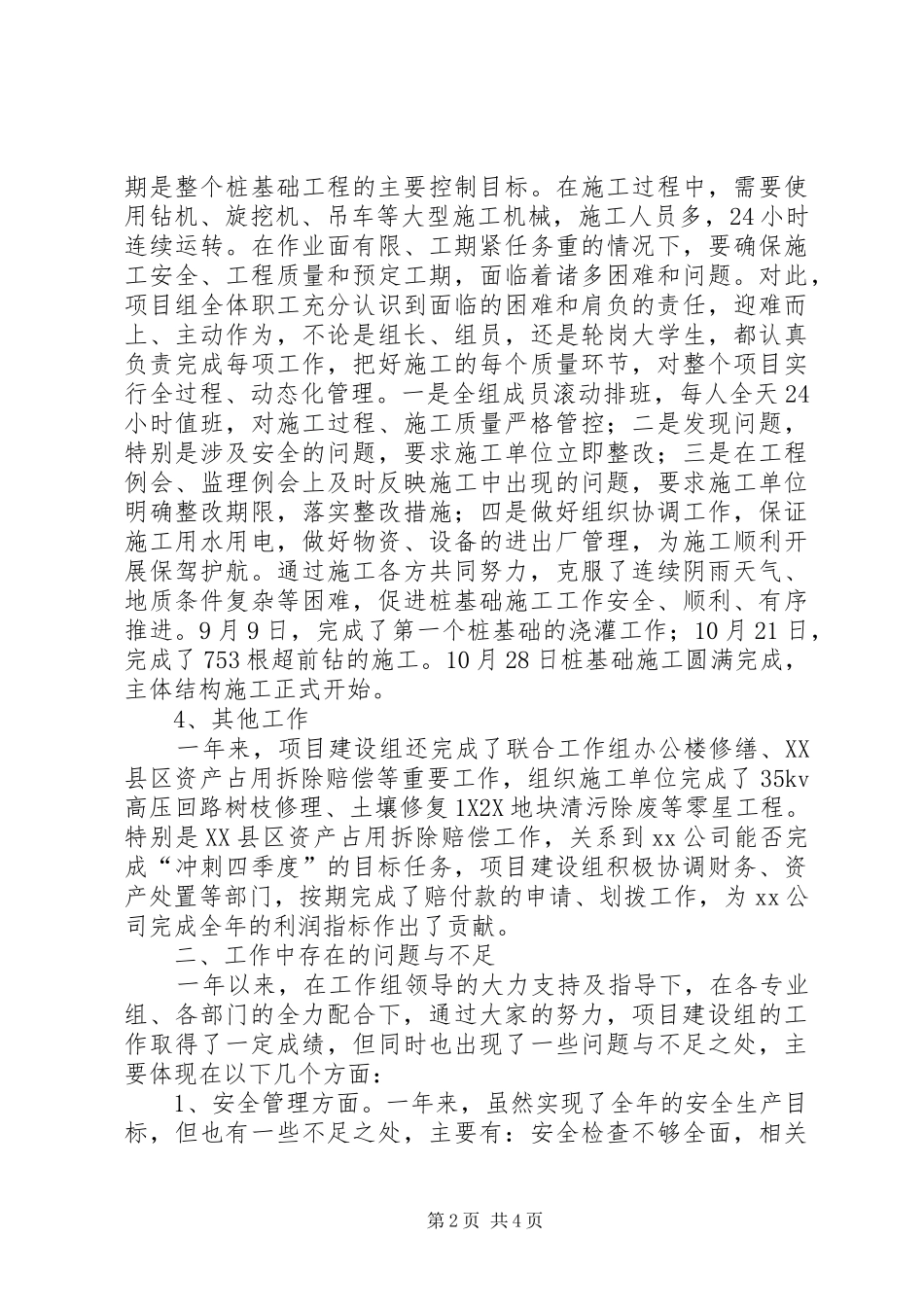 项目建设组年度工作总结范文_第2页