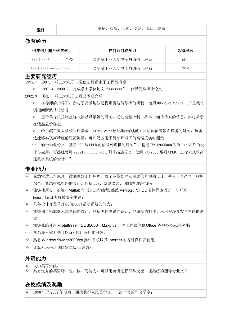 个人简历模板4_第3页