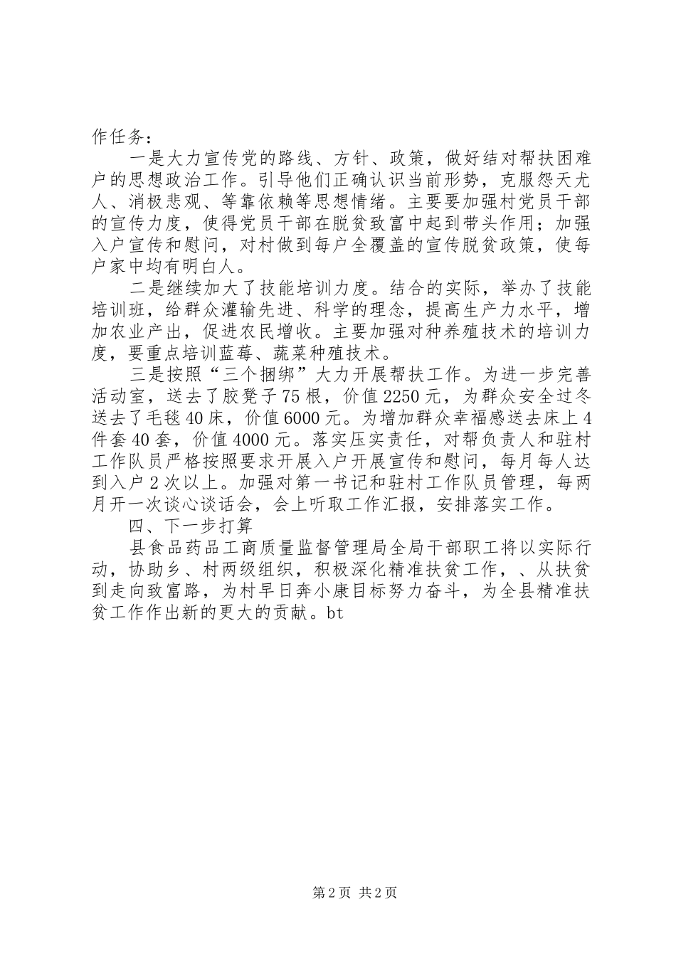 脱贫攻坚帮扶工作总结范本_第2页