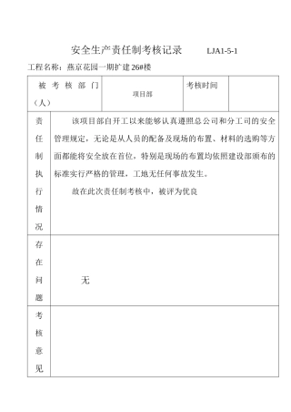 LJA01-05-01_安全生产责任制考核记录表