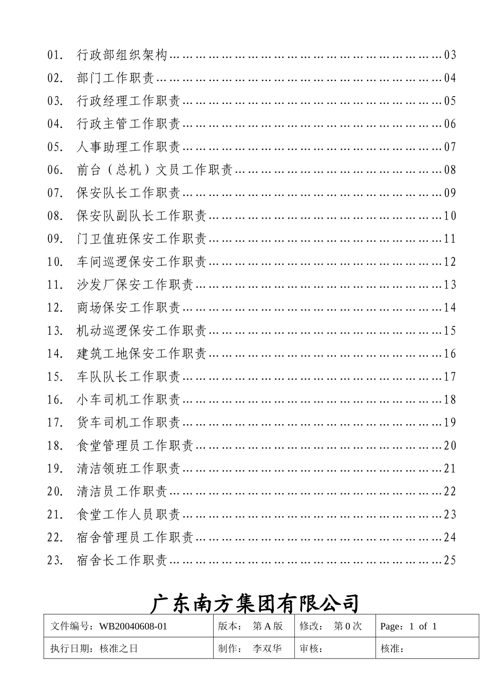 广东南方集团行政部行政部各岗位工作职责_第2页