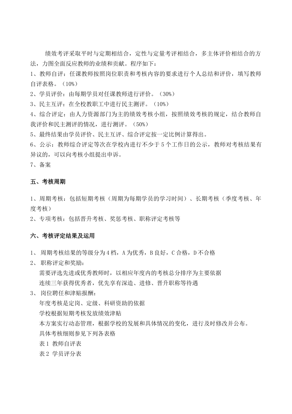 教师绩效考评方案_第2页