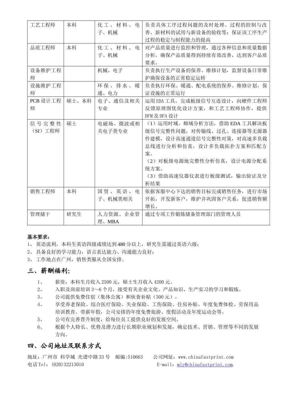 广州兴森快捷电路科技有限公司薪酬福利_第2页