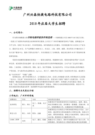 广州兴森快捷电路科技有限公司薪酬福利