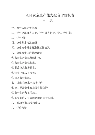 五-2、安全生产能力综合评价报告
