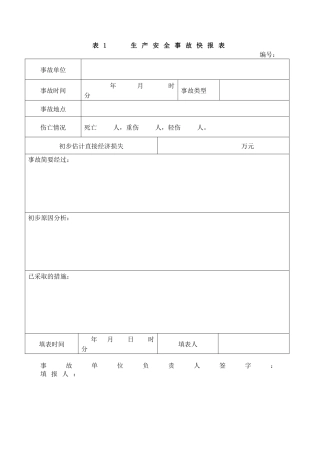 生产安全事故报表