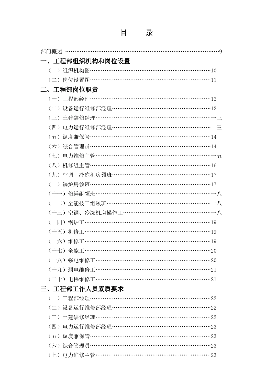 工程部组织机构和岗位职责_第1页