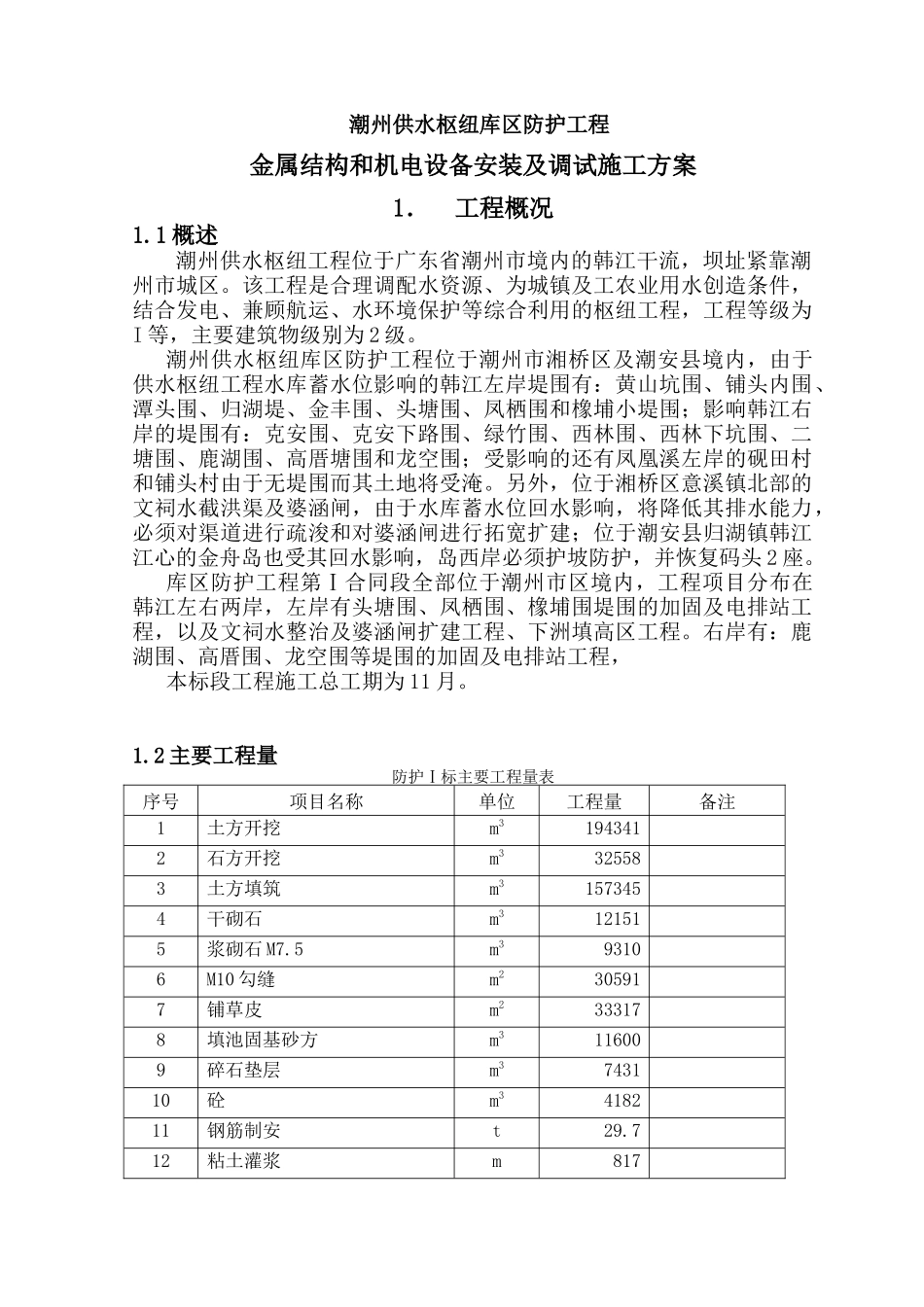 金属结构和机电设备安装及调试施工方案(36页)_第1页