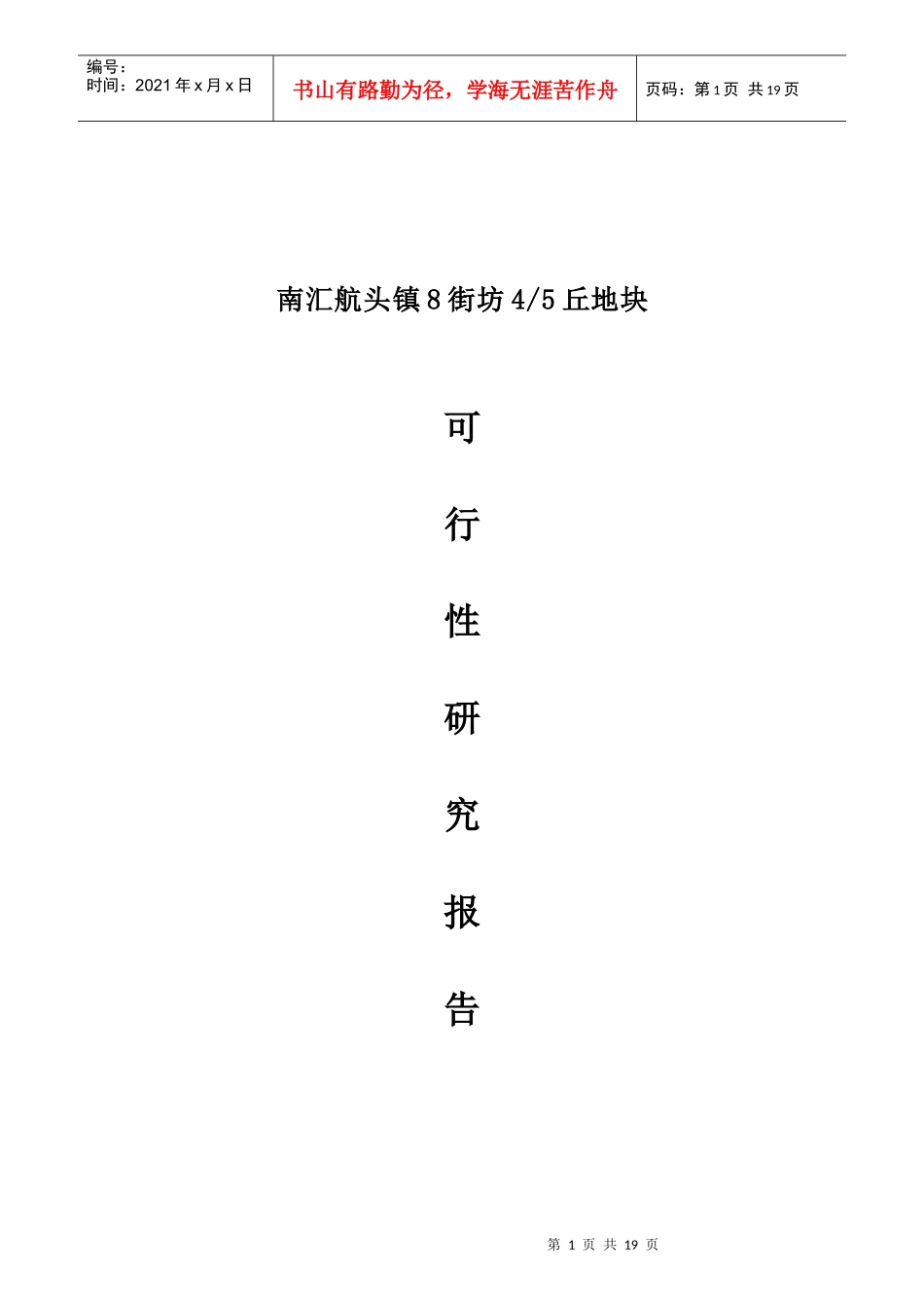 某镇项目可行性研究报告_第1页