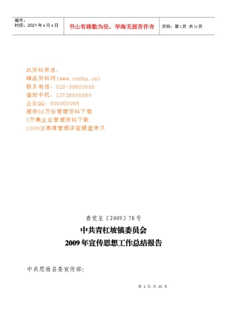 某镇委员会年度宣传思想工作总结报告