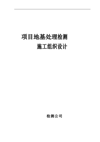 某项目地基处理检测施工组织设计