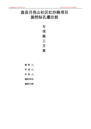 某项目旋挖钻孔灌注桩施工方案